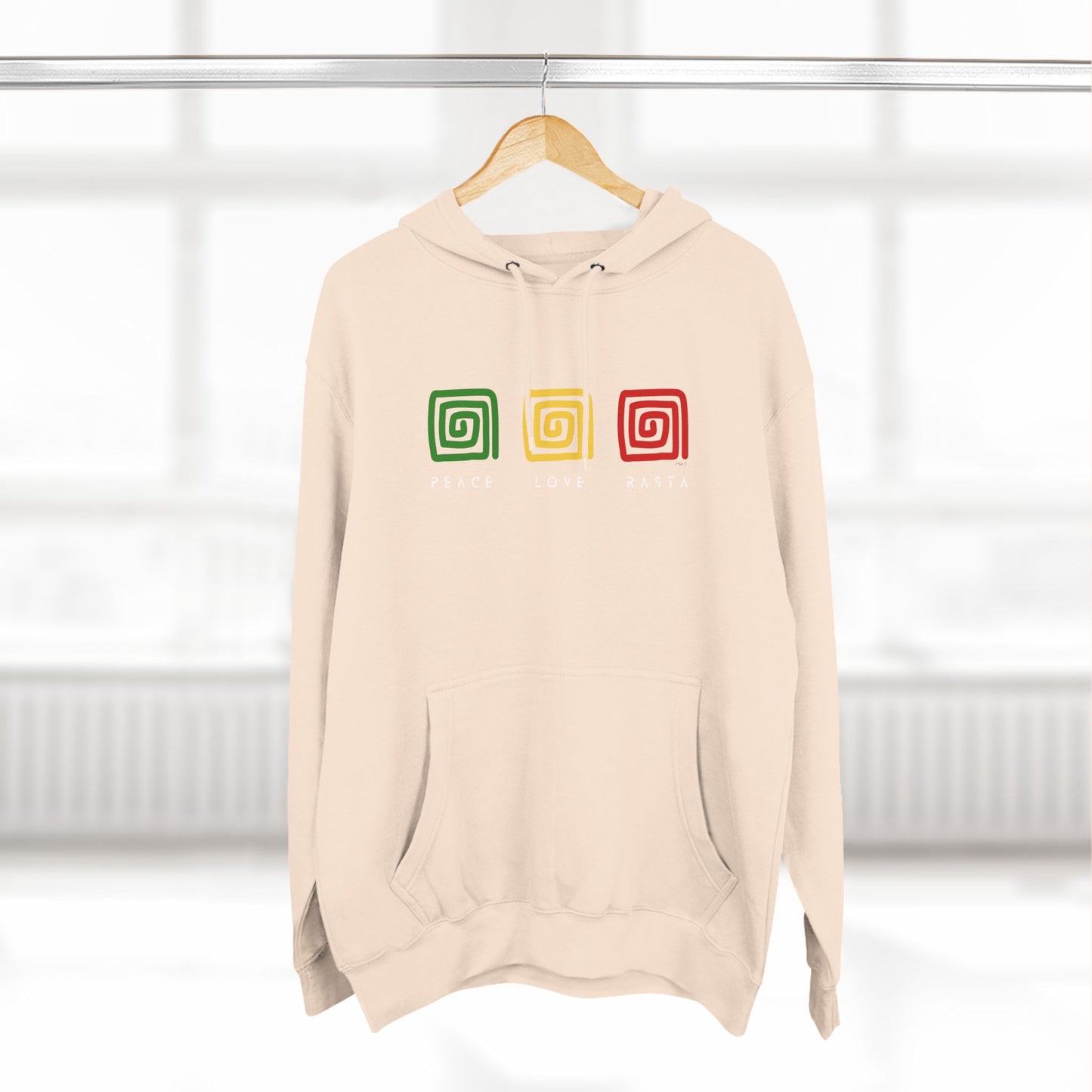 Three-Panel Fleece Hoodie-PeaceLoveRasta